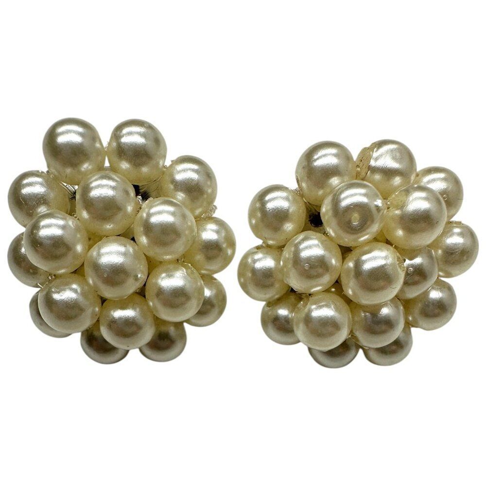Pearl Bead Button Earrings